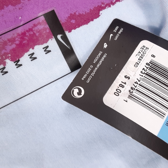 Nike Running Shirt Girls Size Medium Sky Blue Powder Purple Multi New - Picture 7 of 8